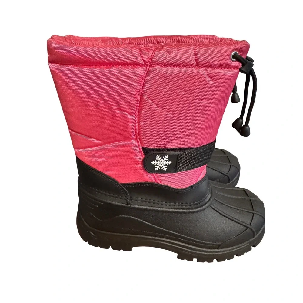 Koppell Kids Pink Black Snow Boots Waterproof‎ Winter Warm Size 6